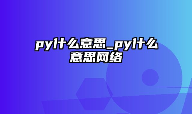 py什么意思_py什么意思网络