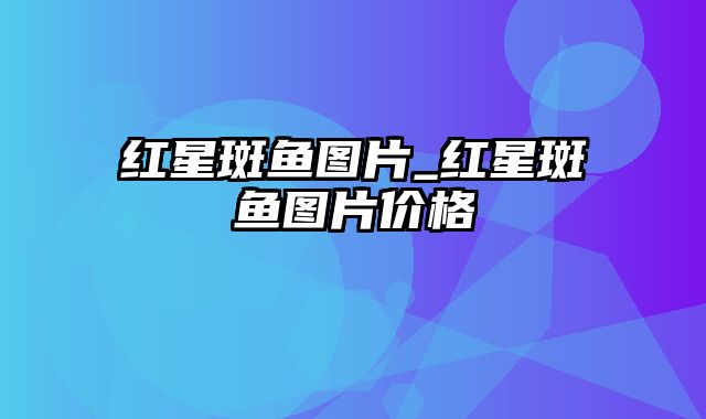 红星斑鱼图片_红星斑鱼图片价格