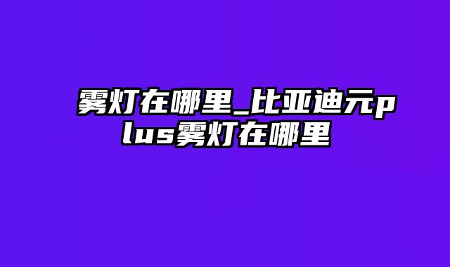 雾灯在哪里_比亚迪元plus雾灯在哪里