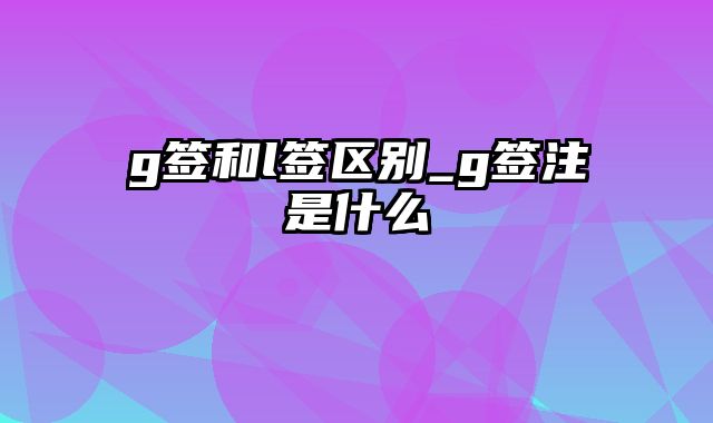 g签和l签区别_g签注是什么