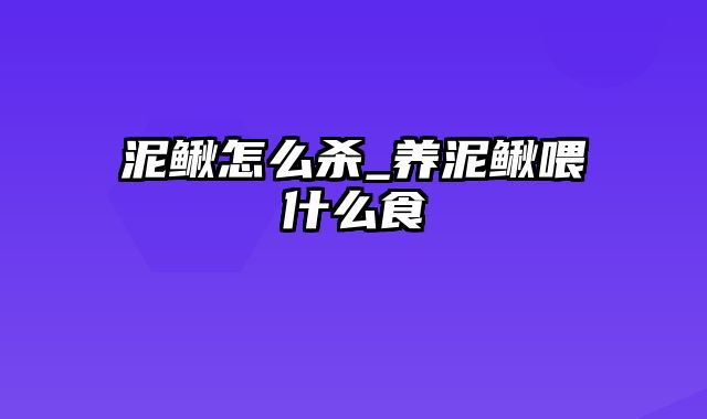 泥鳅怎么杀_养泥鳅喂什么食