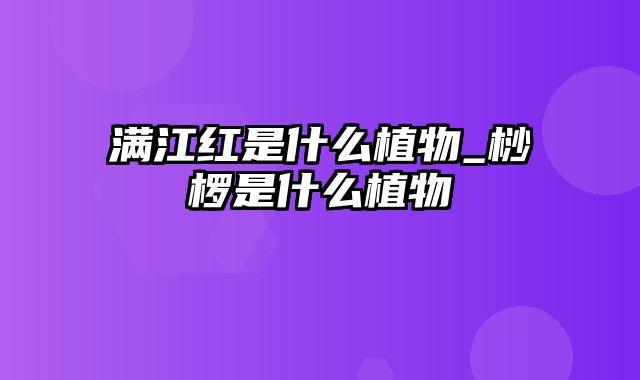 满江红是什么植物_桫椤是什么植物