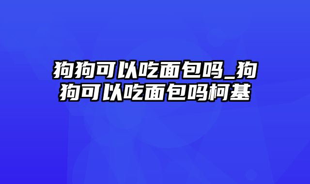 狗狗可以吃面包吗_狗狗可以吃面包吗柯基