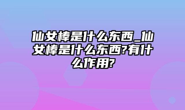 仙女棒是什么东西_仙女棒是什么东西?有什么作用?