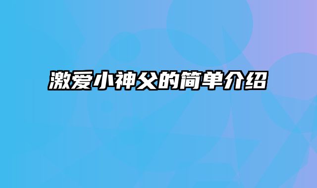 激爱小神父的简单介绍