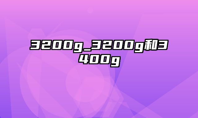 3200g_3200g和3400g