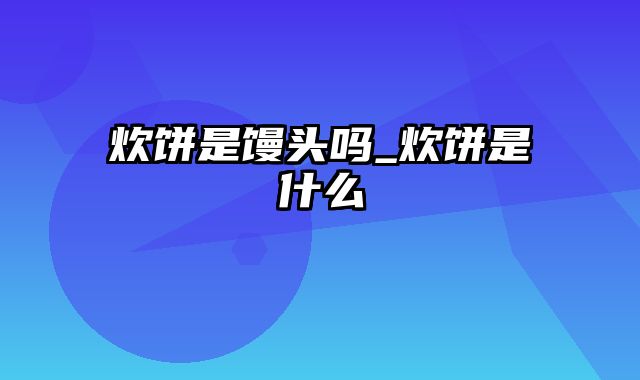 炊饼是馒头吗_炊饼是什么