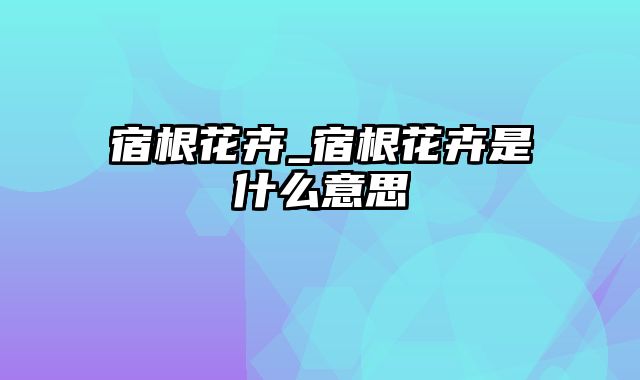 宿根花卉_宿根花卉是什么意思