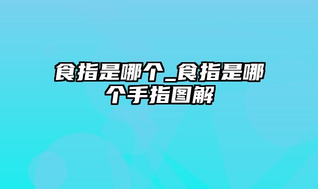 食指是哪个_食指是哪个手指图解