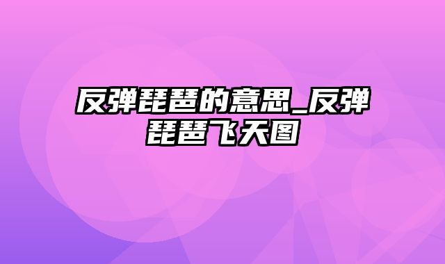 反弹琵琶的意思_反弹琵琶飞天图