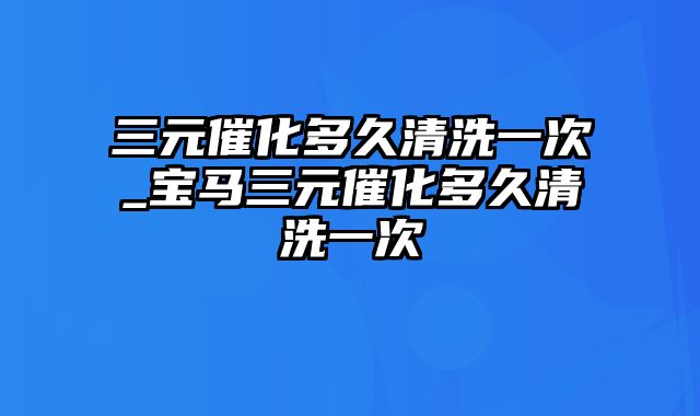 三元催化多久清洗一次_宝马三元催化多久清洗一次