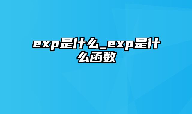 exp是什么_exp是什么函数