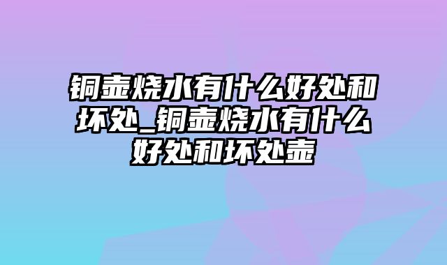 铜壶烧水有什么好处和坏处_铜壶烧水有什么好处和坏处壶